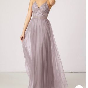 Beautiful champagne colored gown worn in wedding.